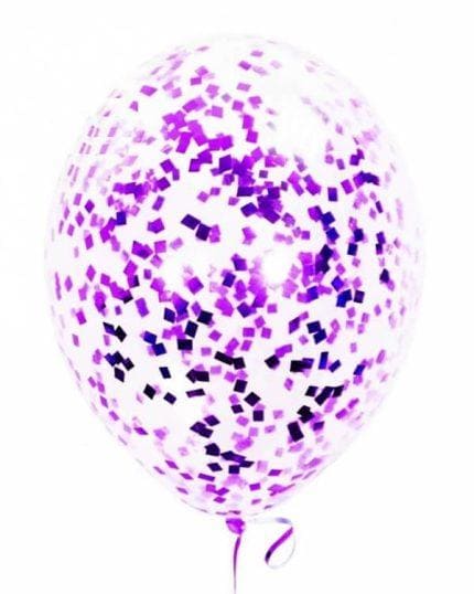 Шар с фиолетовым конфетти Большой